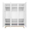 armoire 3-portes Lynn Blanc - Bois massif - 160 x 200 x 60 cm