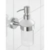 Portasapone Bosio Vetro opalino / Acciaio inox - Contenitore: 200 ml - Opaco