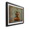 Quadro Lord Shiva Legno massello di abete - Verde / Oro
