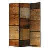 Paravento Wooden Textures II Tessuto non tessuto su legno massello - Marrone - 3 pezzi