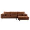 Ecksofa Jurga Antiklederlook - Microfaser Yaka: Cognac - Longchair davorstehend rechts