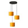 Suspension Venus D X Velours / Acier - 3 ampoules