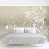 Vliestapete Perlmutt Ornament Vliespapier - Beige - 384 x 255 cm
