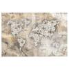 Vliesbehang Shabby Klok Wereldkaart vliespapier - beige - 384 x 255 cm