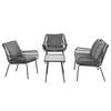 Loungeset Beverce (4 delig) rotan/polyester - grijs