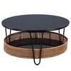 Couchtisch Ginessa Glas / Metall - Hellbraun