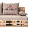 Schlafsofa Gabun Flachgewebe - Braun / Beige - Keine Unterfederung