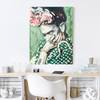 Impression sur toile Frida Kahlo III Vert - 60 x 80 x 2 cm