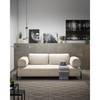 Sofa Matt (3-Sitzer) Flachgewebe Badra: Beige - Kein Zubehör inklusive
