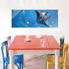 Glasbild Manta Ray Blau - 80 x 30 x 0,4 cm - 80 x 30 cm