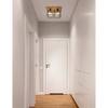 Plafondlamp Merril III Zwart - Bruin - Metaal - Massief hout - 40 x 26 x 40 cm
