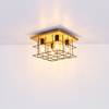 Plafondlamp Merril III Zwart - Bruin - Metaal - Massief hout - 40 x 26 x 40 cm
