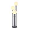 Padverlichting Laura Grijs - Wit - Glas - Metaal - Hoogte: 160 cm