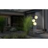 Padverlichting Laura Grijs - Wit - Glas - Metaal - Hoogte: 160 cm