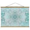 Quadro di tessuto Mandala acquarellato Tessuto. Legno massello - Turchese - 100cm x 66,5cm x 0,3cm - 100 x 67 cm