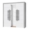 Armoire Karlsbach Gris - Blanc - Bois manufacturé - Verre - 203 x 219 x 60 cm