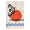 Quadro Butterfly and Sunrise Materiali a base di legno e lino - Multicolore