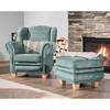 Ohrensessel Salvator Blau - Textil - Holz teilmassiv - 95 x 105 x 86 cm