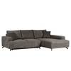Ecksofa Gusum Webstoff Wedis: Dunkelbraun - Ottomane davorstehend rechts