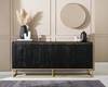 Dressoir Nooble II massief mangohout/metaal - zwart mangohout/goudkleurig