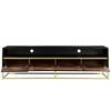 TV-Lowboard Nooble Mango massiv / Metall - Mango Schwarz / Gold