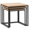 Tavolino Ratho I (set da 3) Impiallacciato in vero legno / Metallo - Rovere / Nero