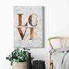 Canvas Love Gold Poliestere PVC / Legno di abete rosso - Bianco / Oro