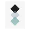 Tableau déco Square Aqua Polyester PVC / Épicéa - Bleu / Gris