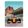 Afbeelding Race Car polyester PVC/sparrenhout - oranje