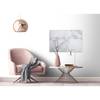 Impression sur toile White Marble Polyester PVC / Épicéa - Blanc / Gris