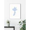 Afbeelding Cinderella Bird blauw/beige - papier - 50 cm x 70 cm