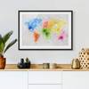 Poster e cornice cartina del mondo II Carta / Pino - Multicolore - 70 x 50 cm