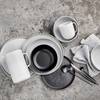 Frühstücksteller-Set CASA NOVA (4er-Set) Keramik - Schwarz - Schwarz