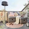 In-/ Outdoorteppich COLOUR CLASH III Polypropylen / recyceltes Material - Rot / Creme - Durchmesser: 118 cm