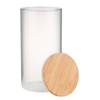 Vorratsglas-Set WOODLOCK (4-tlg.) Borosilikatglas / Bambus - Transparent - Höhe: 23 cm