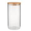 Vorratsglas-Set WOODLOCK (4-tlg.) Borosilikatglas / Bambus - Transparent - Höhe: 23 cm