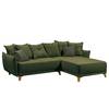 Ecksofa Rutherford I Webstoff Denga / Microfaser Laci: Antikgrün / Grün - Longchair beidseitig montierbar