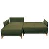 Ecksofa Rutherford I Webstoff Denga / Microfaser Laci: Antikgrün / Grün - Longchair beidseitig montierbar