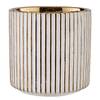Blumentopf Streifen GOLDIE Weiß - Stein - Höhe: 12 cm
