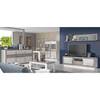 Mobile TV Wilander Illuminazione inclusa - Bianco lucido / Effetto rovere Nelson