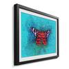 Quadro con cornice Colorful Friend Abete / Vetro acrilico - Turchese / Rosso