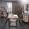 Highboard  Toleos Mango sägerau massiv / Eisen - Mangoholz / Schwarz
