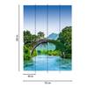 Fotomurale Montagne e tramonto Tessuto non tessuto - Blu / Verde - 1,92cm x 2,6cm