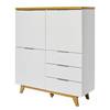 Highboard Libre 110 Kerneiche Dekor / Weiß