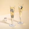 Champagneglas Goldnacht I kristalglas - goudkleurig/zwart/rood