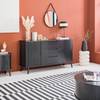 Sideboard HANCK Echtholzfurnier - Eiche Schwarz