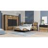 Struttura letto Huy Illuminazione inclusa - Effetto pino / Nero - 180 x 200cm