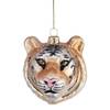 Décoration de Noël HANG ON Tête de tigre Verre coloré - Marron clair