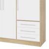 Drehtürenschrank Mindelberg II Weiß / Eiche Sonoma Dekor
