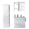 Badkamerset Crown II (3-delig) inclusief verlichting - hoogglans wit/eikenhouten look